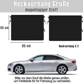 Boolico Pack of 2 Privacy Screen Curtains, Sun Protection, Rear Window Curtain, Divider Curtain, Travel Privacy Curtain, Removable Privacy Screen, Car