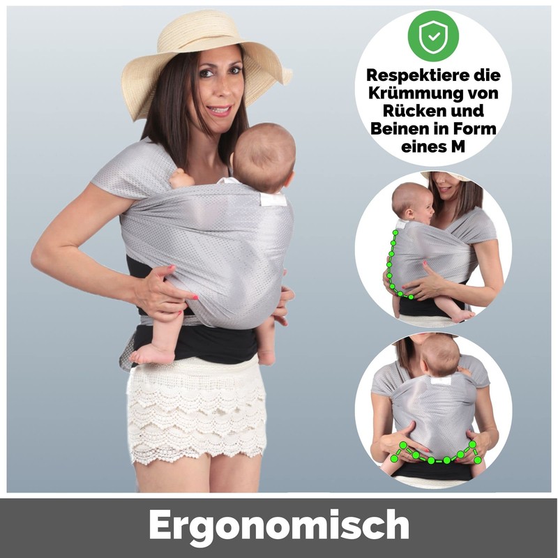 Amarsupiel Water Baby Carrier Quick-Drying Oekotex Waterproof Colour Grey