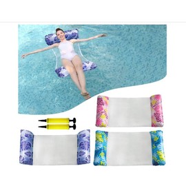 130cm Inflatable Pool Floats Hammock 2 PCS 4-in-1 Multi-Purpose Float Bed Raft Recliner Beach Hot Tub Mat (Saddle, Chair, Hammock, Drifter) Swimming Chair, Pool Inflatable Toys for Adults