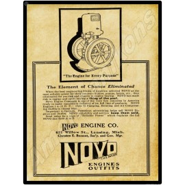 1916 Novo Engines of Lansing, Michigan New Metal Sign: Large Size