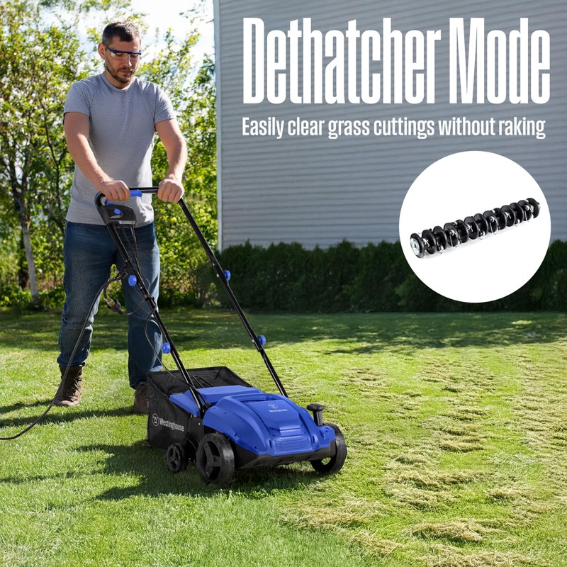 Westinghouse 13-Inch 12 Amp 2-in-1 Corded Electric Dethatcher and Aerator