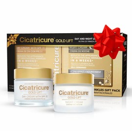 Cicatricure Gold Lift, Day and Night Cream Gift Pack, Anti Wrinkle Cream for Women, Anti Aging Face Cream, Peptide Moisturizer with Firming, Lifting Effect Anti Aging Cream for Mature Skin 1.7 oz each