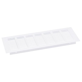 sourcing map Air Vents Cover, 1Pcs 300 x 80mm - Aluminum Alloy Mesh Air Return Vent Cover, Rectangle Louvered Ventilation Grille for Shoe Cabinet Wardrobe (White)