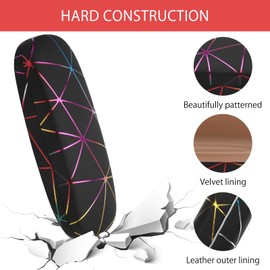 UOCAI 3 Stück Brillenetui Hardcase Bunt, Glasses Case Brillenetui Damen Hartschale, Tragbar Personalisiert mit Brillenputztuch, für Damen Brillen Sonnenbrille