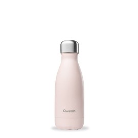 QWETCH - Isothermal Originals Bottle - Pastel Pink 260ml - Nomadic Stainless Steel Bottle - 24h Cold and 12h Warm - Waterproof, BPA Free & Reusable