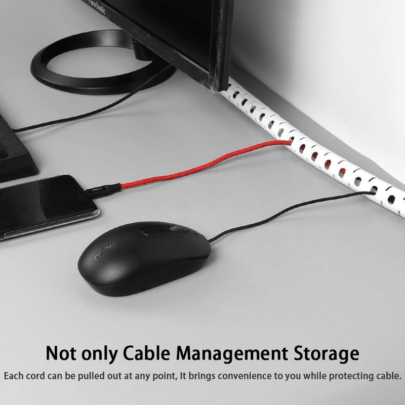 COOYA Cable Management Sleeve Cord Organizer Concealer for TV/Computer/Office, 60