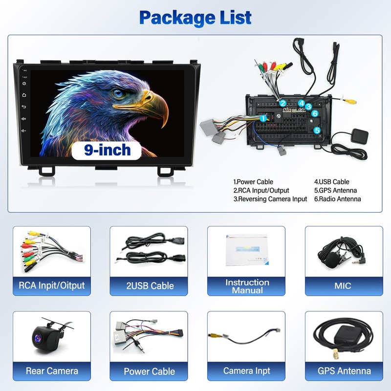 9'' Android Stereo for Honda CRV 2007 2008 2009 2010