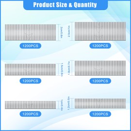 7200Pcs 23 Gauge Pin Nails, 6 Sizes Stainless Steel Pinner Nails, Headless Pin Nails for Electric Pin Nailer Molding Cabinetry Building(2/5",1/2",3/5",7/10",4/5",1")