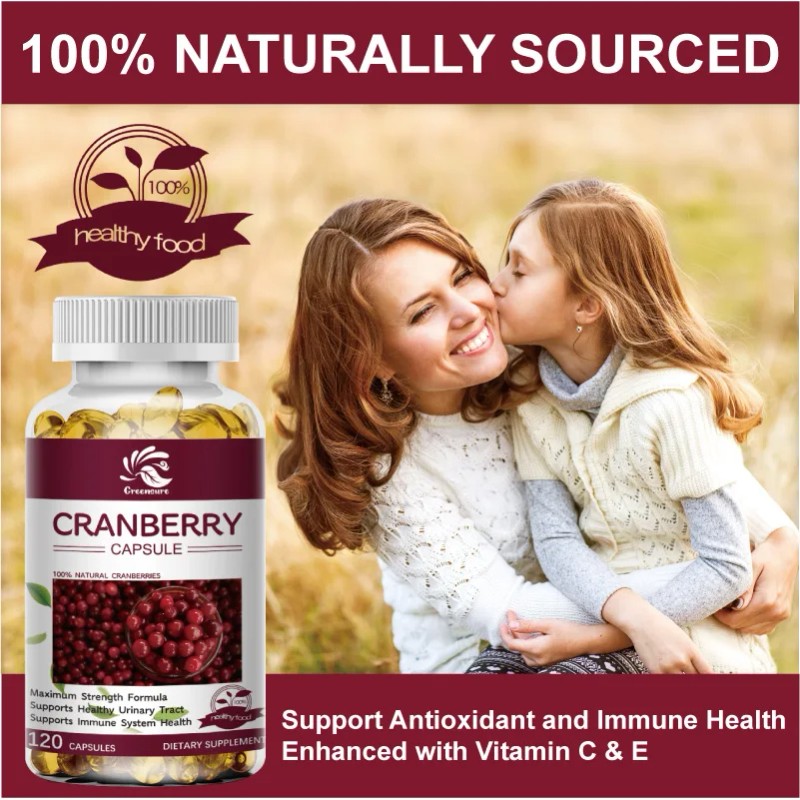 Cranberry Supplement, Concentrated Cranberry Extract Capsules for Women, Supports Urinary