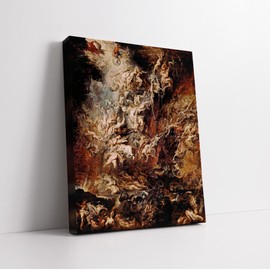 Poster Master Canvas - Retro Baroque Print - Gift for Artist, Friend - Fall of the Damned, Angels, Hell, Heaven - Wall Decor for Home, Living Room - Available in 8x10 to 30x40