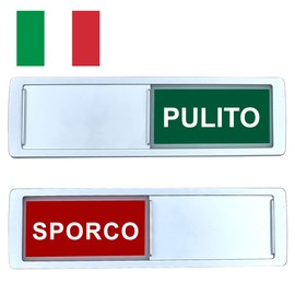 Dishwasher Magnet Clean Dirty [Choose Your Language] - Easy to Read and Place Slider - Kitchen Accessories - Magnetic Sign for Dishwasher - Kitchen Gadgets (Italian)