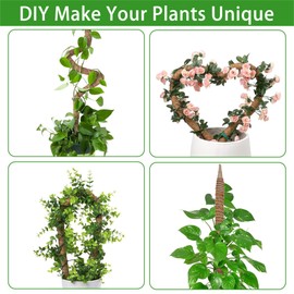 3 Pack Moss Pole, 50 Inch Tall Bendable Monstera Plant Support, Large Moss Poles for Climbing Plants Indoor, Coco Coir Plant Pole Sticks, Garden Trellis Plant Stakes Kit for Potted Plants, Pothos