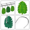 JarThenaAMCS 12Pcs Tropical Leaf Shower Curtain Hooks Green Botanical Palm