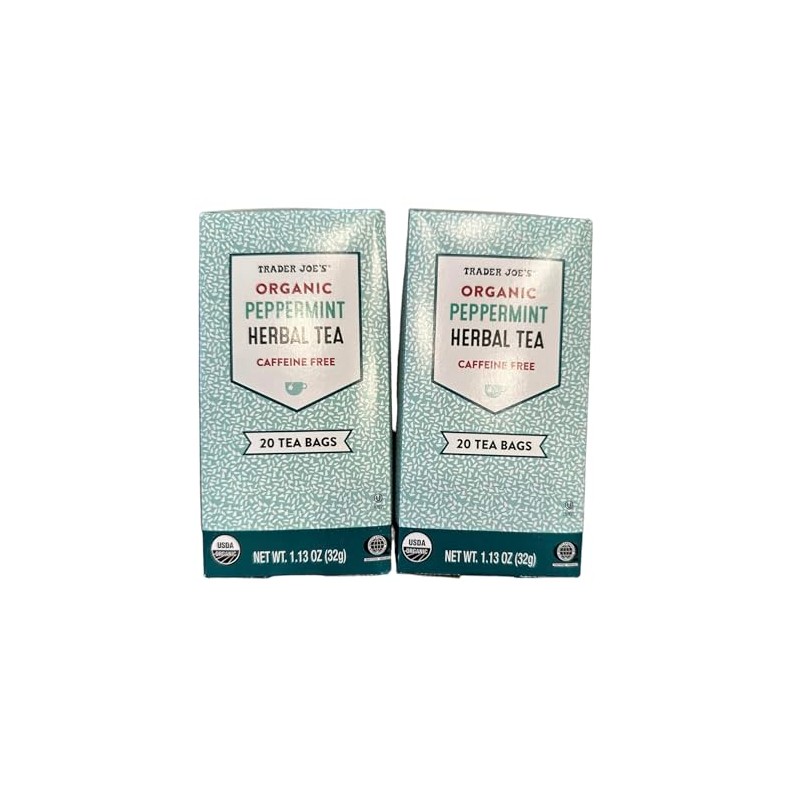 Trader Joes Peppermint Tea TWO PACK -- 40 Tea Bags