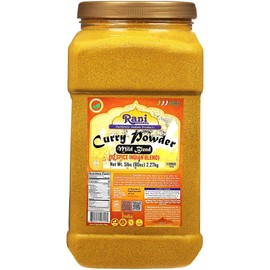 Rani Curry Powder Mild (10-Spice Authentic Indian Blend) 5lbs (2.27kg) PET Jar ~ All Natural | Salt-Free | NO Chili or Peppers | Vegan | No Colors | Gluten Friendly | NON-GMO | Kosher | Indian Origin