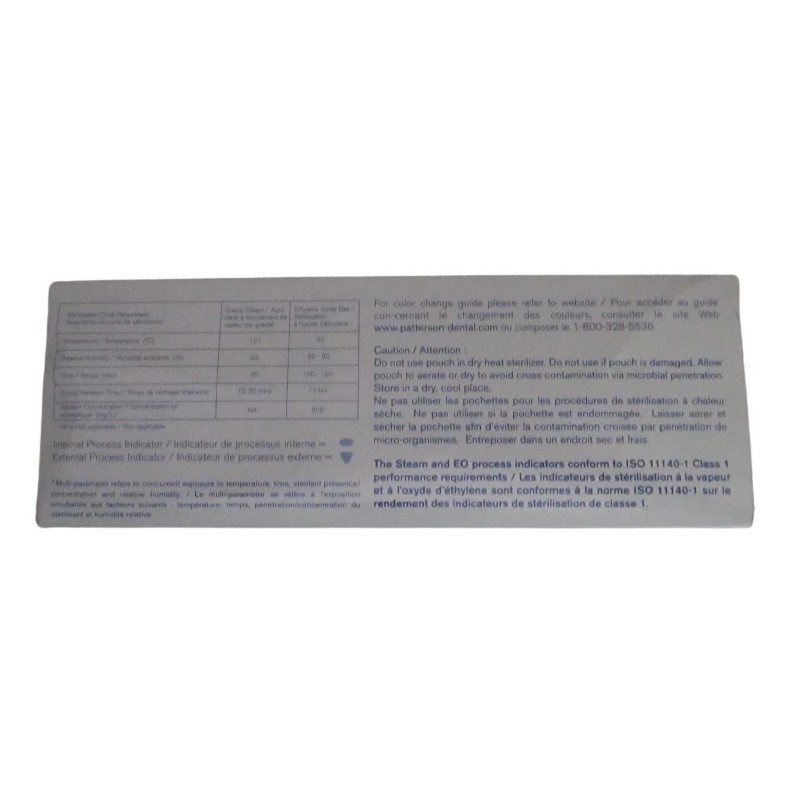 Patterson Dental Sterilization Pouch Plus 3 1/2"x9" Self-Sealing & Indicators