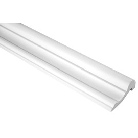 GRAND DECOR Stucco Moulding Wall Flat Modern PU Hard Foam White - 2 m Wall Mouldings Smooth Decorative Profiles Flat Moulding Picture Frame (2 Metres CR873)