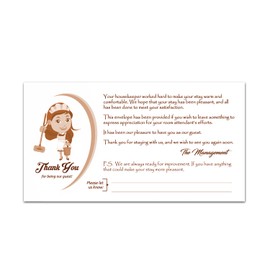 Thank You Tip Envelopes for Hotel and Motel â€“ Housekeeping Gratitude envelopes measures 3-1/2" X 6-1/2", Bright White, 24lb. - Gummed Flap (Pack of 100)