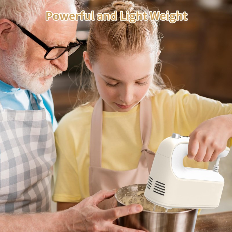 Yomelo 9-Speed Digital Hand Mixer Electric, 400W Powerful DC Motor,