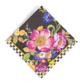 MacKenzie-Childs Flower Market Servilletas de papel – Cóctel – Negro (20 por paquete)