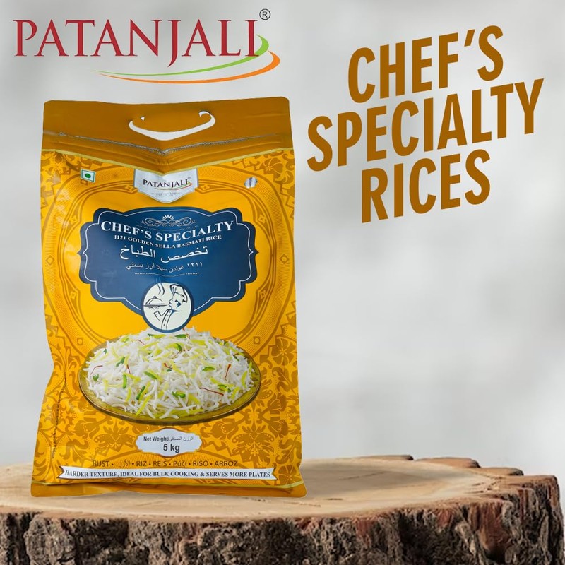 Patanjali Chef Specialty Golden Sella Basmati Rice 5 Kg /