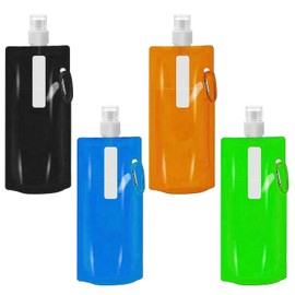Divetonira Collapsible Water Bottle Set of 4 – Foldable, Leak-Proof Travel Water Bottles – Lightweight, Reusable Sports Bottles for Hiking, Camping, Gym, Outdoor Activities