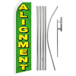 Alignment Swooper Feather Advertising Flag & Pole Kit - Perfect for Auto Repair Shops, Car Lots, Tire Shops