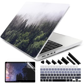 DONGKE for M4 MacBook Pro 16 Inch Case 2024 2023 2021 A3403 A3186 M3 A2991 M2 A2780 M1 A2485 Pro/Max Chip, Plastic Hard Shell Case & Keyboard Cover for Mac Pro 16 with Touch ID, Forest