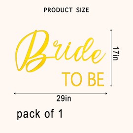 VANGNING Bride to Be Decal - Golden Bridal Shower Party Decorations Decor,Bridal Shower Party Decal for Sign and Backdrop