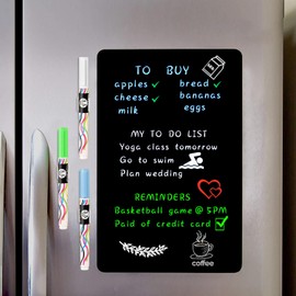 ANLIOTE Magnetic Fridge Chalkboard Sheet 43x28 cm, Easy to Read with Bright Colors Chalk Markers, Flexible Magnets Blackboard for Home Kitchen Refrigerator Whiteboard Planner to Do List Memo Notice