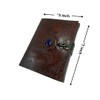 OVERDOSE Brown Moon Stone Leather Journal - Antique Handmade Unlined