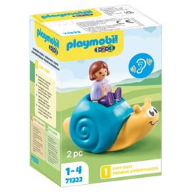 PLAYMOBIL 1.2.3. 71322 Rocking Snail with Rattle Function, from 1.5 Years
