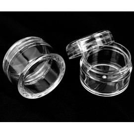 Beauticom 18 Pieces 20G/20ML Round Clear Jars with Screw Cap Lid for Acrylic Powder, Rhinestones, Charms and Other Nail Accessories - BPA Free