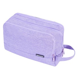 WANDF Toiletry Bag Water-Resistant Nylon Travel Wash Bag Lightweight Dopp Kit for Men and Women (Denim Pure Purple)