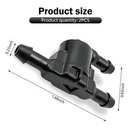 MLY 2PCS Windshield Wiper Washer Check Valve, 3 Way 3 Port Cleaning Nozzle Replacement 8532128020, Wiper Spray Pipe Cleaning Connector Nozzle Hose Accessory, Compatible with Toyota Lexus (Black)