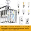 PRESDE Bathroom Vanity Light Fixtures, Modern Crystal Chrome 4 Light