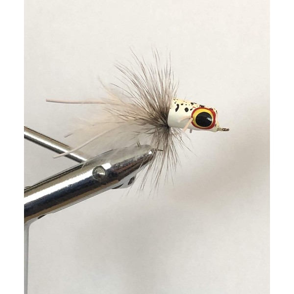 Wild Water Fly Fishing Glow in The Dark Snub Nose Slider Panfish Popper, Size 6, Qty. 4