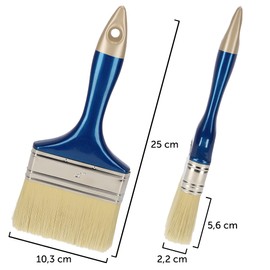 KADAX Simple plastic brush, flat brush with comfortable handle, paint brush, bristle brush, glaze brush with synthetic bristles (4 inches), blue