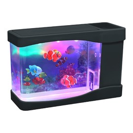 Lightahead Artificial Mini Aquarium A Sensory Multi Colored LED Swimming Fish Tank with Bubbles