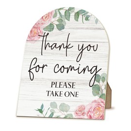 ANIANG Thank You for Coming, Please Take One Sign, Bridal Shower Sign, Wedding Decor, Bridal Shower Welcome Signs, Wedding Signage Wood Arch Sign for WeddingReception Decorations, 8x10 Inch