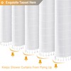 BTTN Extra Long Shower Curtain, 72x84 Inch Boho Tassel Linen
