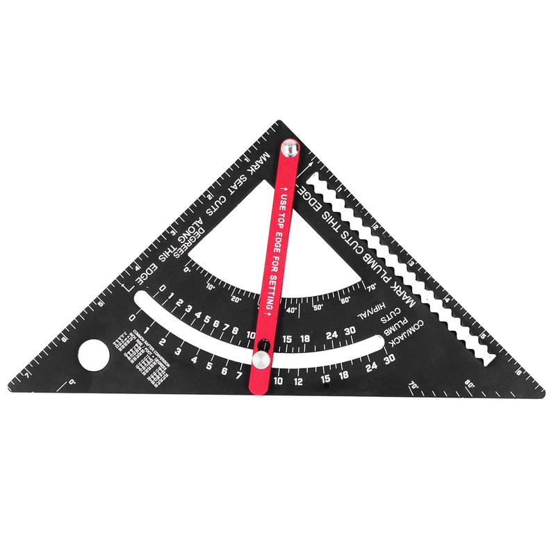Woodworking Triangle Ruler Aluminum Alloy Accurate Laser Scale Triangle Ruler