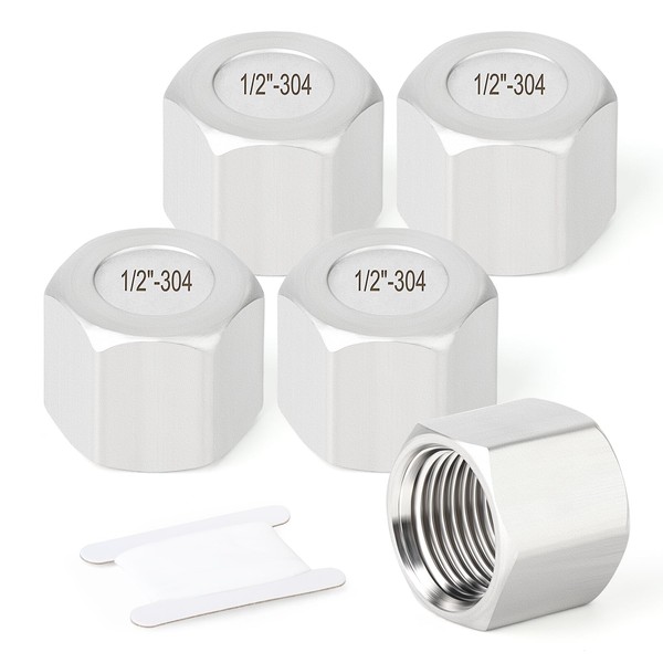 TAISHER 5 PCS 304 Stainless Steel Cap Pipe Plug Socket