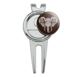 GRAPHICS & MORE White African Elephant Tribal Golf Divot Repair Tool and Ball Marker