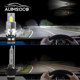 AUIMSOCO D2S LED Headlight Bulb Hi/Lo Beam HID Conversion KIT For Nissan GT-R 2009-2014