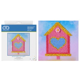 DIAMOND DOTZ Painting, Beginner Kit, Canvas, Home Sweet Home, 15 x 15cm