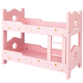 ColorBaby WOOMAX 49364 - Woomax Wooden Bunk Bed for Dolls + 3 A
