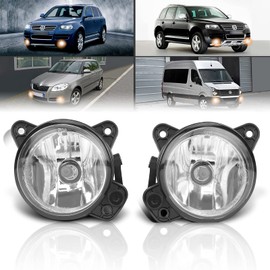 TangMiGe Fog Light Compatible with Volkswagen VW Transporter Multivan T5 (7E 7F 7J 7H), Touareg 7L, Polo 9N, Crafter 30-50 2E; Skoda Praktik, Roomster 5J, Fabia I II 1 2 (6Y2 6Y3 6Y5 542 545)