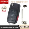 KEYECU for Volkswagen Beetle Eos Jetta Passat 2012-2018 Flip Remote