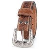 F&L CLASSIC Mens Western full grain Leather belt Engraved Tooled
